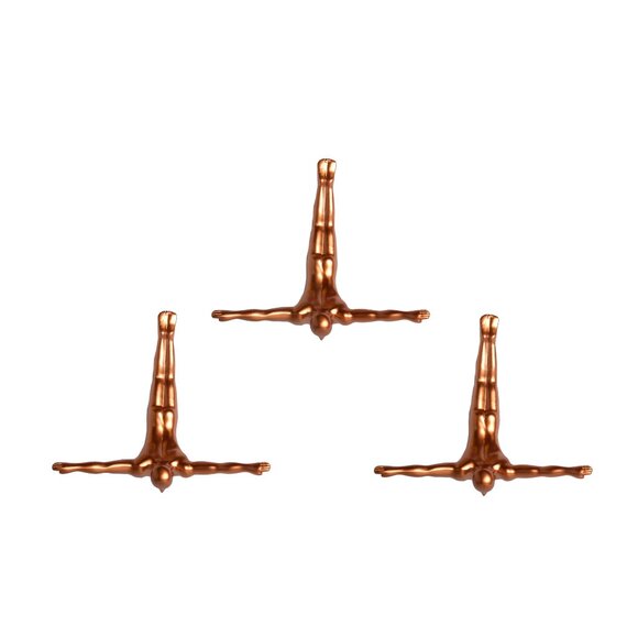 Wall Diver Home Decor Classic Wall-Art Sculpture | 3-Piece | Bronze - Picture 2 of 2